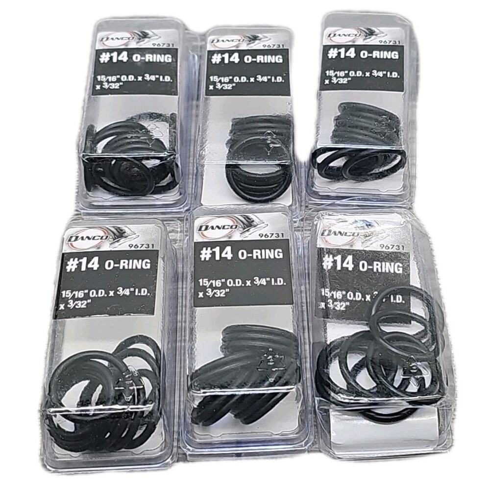 Lot of 6 • Danco (#96731) 10-Pack of #14 O-Rings for Faucets (60 Total) [D]